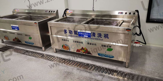 Máquina de lavado de frutas y verduras de acero inoxidable con ozono para 200-400 kg/h Capacidad