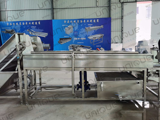 Máquina de lavado con cepillo de limpieza de vegetales de raíz comercial con acero inoxidable 304