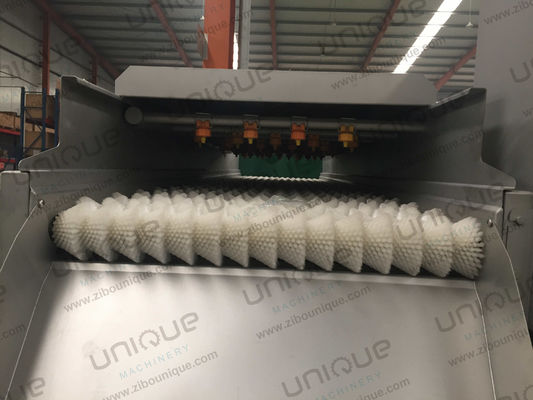 Máquina de lavado con cepillo de limpieza de vegetales de raíz comercial con acero inoxidable 304