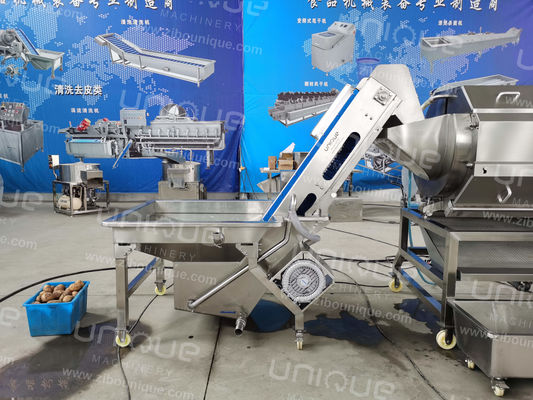 304 de acero inoxidable automático de la batata dulce de lavar la máquina de pelar la línea de producción de ñame