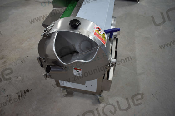 1.55 Kw Máquina automática de cortar verduras con doble cabeza, cortar en trozos y cortar en rodajas